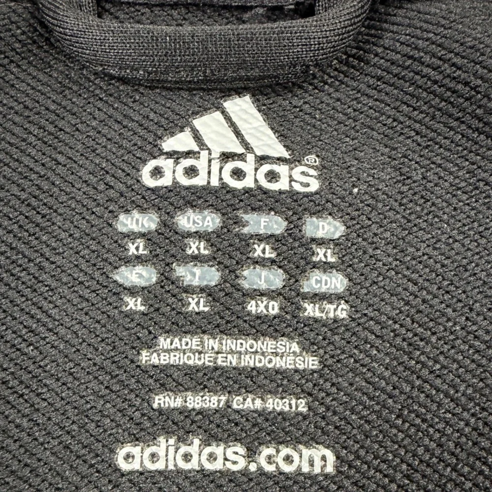 Adidas Mens 1/4 Zip Pullover Jacket Black XL W60595 3-Stripe Mock Neck Pocket